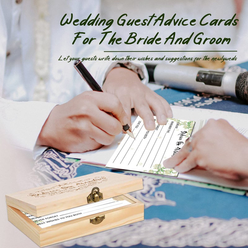 1DFAUL 60pcs Advice and Wishes for the Mr and Mrs  Wedding Advice Cards for Wedding Games  Bridal Shower Guest Book Advice Cards Box for Bride and Groom  Bridal Shower Decorations - Image 2